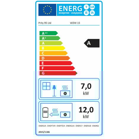 Stufa a legna Con caldaia interna Prity WD W15 7,0 + 12,0 kW