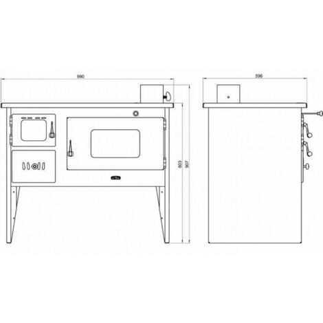 Cucina Stufa a Legna Forno Ghisa Piano - Prity 2p50 - 16 kw