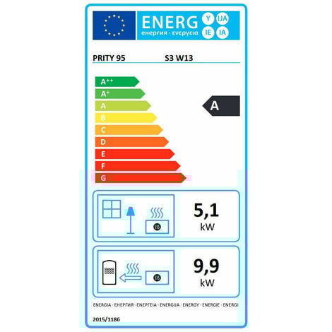 Termostufe Stufa a Legna Boiler Log Burner Acqua Calda Prity S3W13 9,9+5,1 kw A