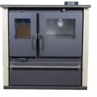 Stufa a Legna da Cucina Verso CS Plus - 7.7 kW con Forno in Inox e Pannelli Laterali Verniciati Avorio, Stile Classico e Alte Prestazioni