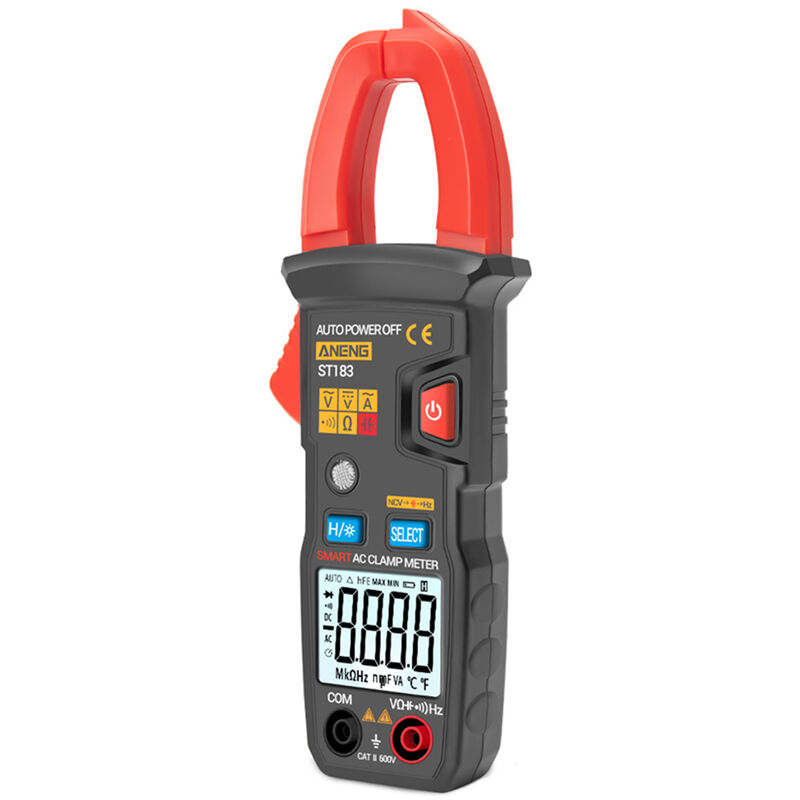 ANENG ST183 6000 cuentas Digital AC Current Clamp Meter 600A rango multimetro automatico con luz de fondo del metro del voltaje de la abrazadera Medidor de velocidad de conduccion nerviosa Prueba de abrazadera del amperimetro del metro del probador universal Medicion de capacitancia / Corriente CA / CC de la CA Voltaje / / Resistencia / Frecuencia