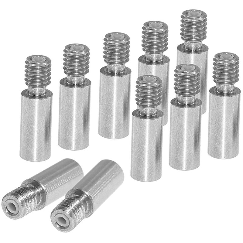 Aibecy calor fuera garganta de la tobera M6 tornillo longitud del extrusor de 22 mm V6 doble Hotend J-Tete la garganta de impresora 3D Componentes de todos los metales 1,75 mm Tubo Lot de 10Pcs