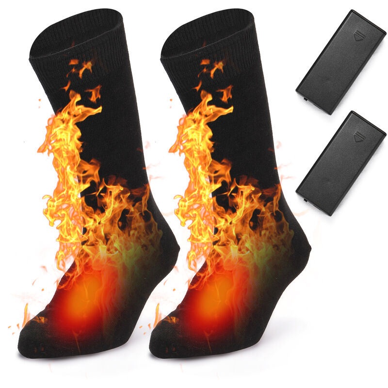 Calcetines climatizada electrica con pilas del tiempo frio calor calcetines para hombres y mujeres al aire libre que acampa yendo a caballo de la motocicleta calientes de los calcetines de invierno, 2pcs de la bateria para cada calcetin