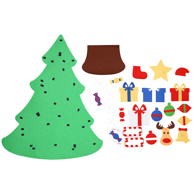 Fieltro arbol de Navidad Decoracion de Navidad Conjunto de los ninos del regalo DIY del arbol del fieltro colgante de la Navidad decoracion de la pared con adornos desmontable, 3 #
