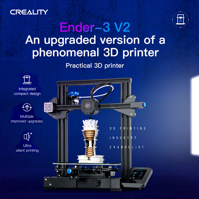 Creality 3D Ender-3 V2 impresora 3D Estructura Kit totalmente metalico integrado silencioso placa base nueva interfaz de usuario de la pantalla de visualizacion Soporte Reanudar impresion 220 * 220 * 250 mm aumentar el volumen