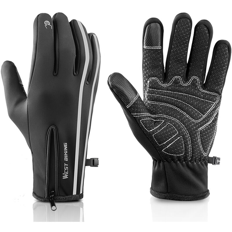 WEST BIKING Guantes deportivos Guantes de lana termica de invierno Guantes de pantalla tactil Equipo de ciclismo MTB, XL