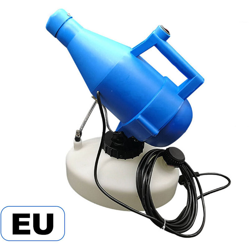 Pulverizador de atomizador de volumen ultrabajo portatil de 5L, nebulizador electrico ULV, nebulizador de pesticidas, soplador de niebla fina,Azul, UE