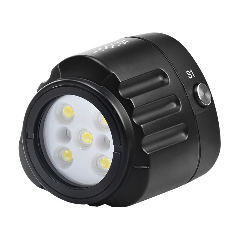 Andoer SL-18 Luz de video LED de buceo profesional 1000LM Luz de relleno LED anfibia impermeable IPX8 Submarino 40 m / 130 pies para camara de accion GoPro Camaras DSLR Smartphone Dron y videocamara, Negro