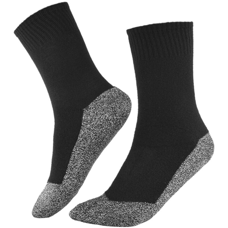 1 par de calcetines Calcetines calidos de fibra aluminizada Mujeres Hombres Calcetines termicos de invierno para esquiar Camping Senderismo Pesca en hielo Skateboarding Montanismo, Negro