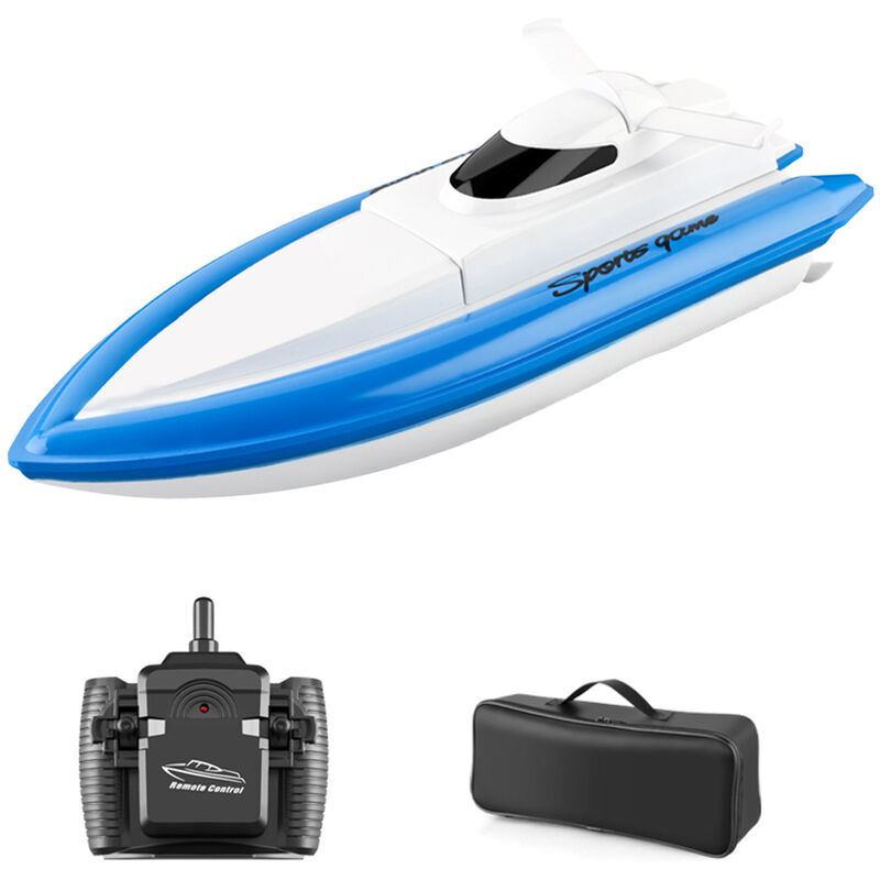 800 Barcos de control remoto 2.4G 20km / h RC Barco RC Juguete de regalo para ninos Adultos Ninos Ninas con bolsa, Bateria azul, azul-1