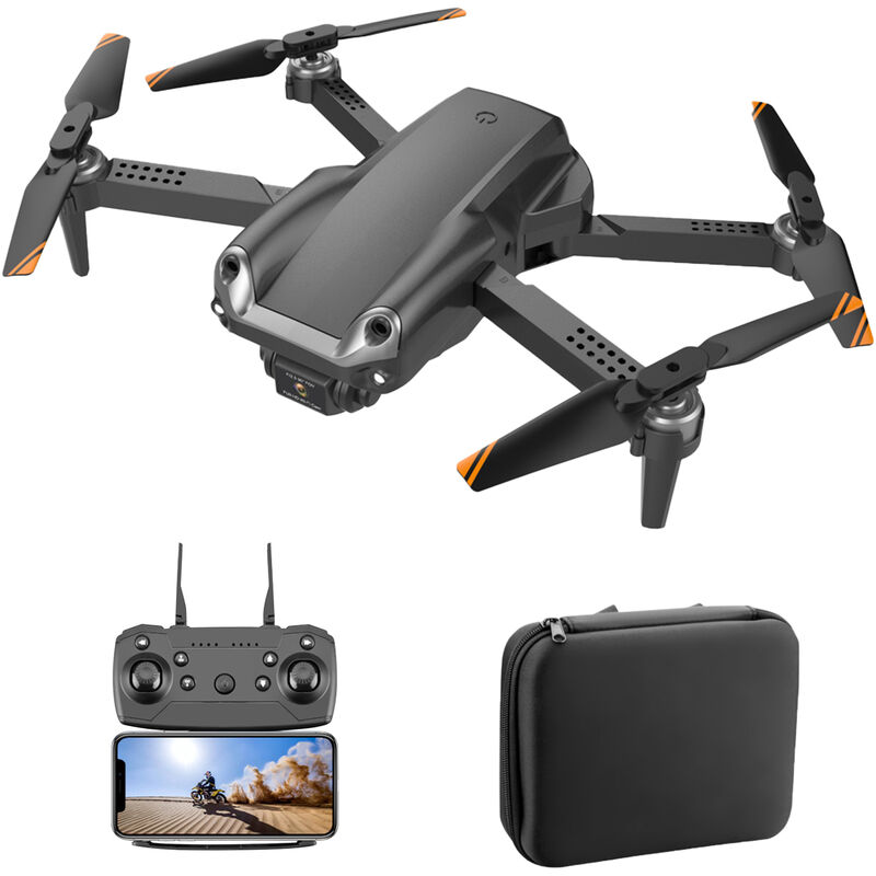 Drone RC con camara 4K RC Quadcopter con funcion Evitacion de obstaculos Trayectoria Control de gestos de vuelo Paquete de bolsa de almacenamiento, Negro, negro-4K camara-1 bateria