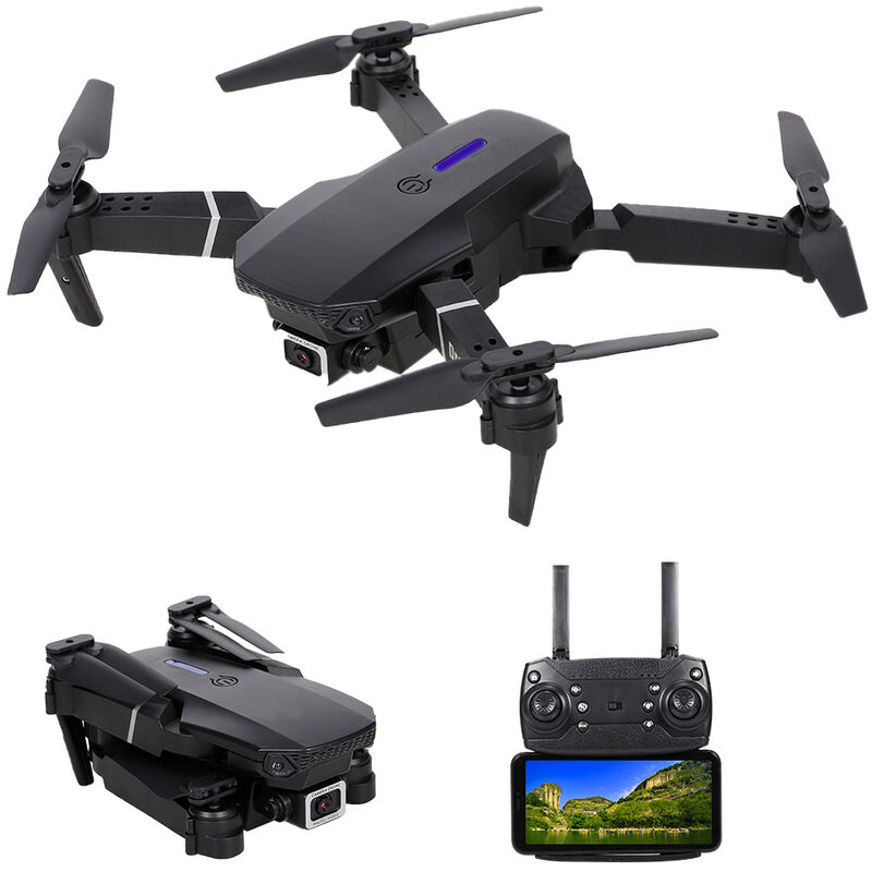 LS-E525 RC Drone con camara 4K Camara WiFi FPV Drone Modo sin cabeza Retencion de altitud Gesto Foto Video Seguimiento Vuelo 3D Filp RC Qudcopter, Negro, camara unica 4K 1 bateria