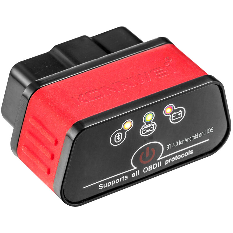 KONNWEI, Escáner de resolución de problemas de coche Bluetooth 4.0 OBD, rojo