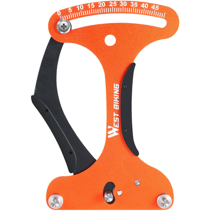 Medidor de tensión de radios de bicicleta WEST BIKING, calibrador de tensión de bicicleta, tensiómetro, herramienta de reparación de rueda de bicicleta de aleación de aluminio, Naranja