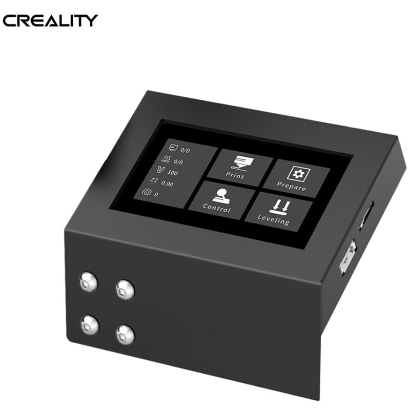 CREALITY 3D Pad Mini Pantalla de visualización de 4,3 pulgadas Compatibilidad con pesaje digital Detección en tiempo real Reanudación de la impresión Agotamiento del filamento 11 idiomas del sistema Modelo de interfaz de usuario inteligente Vista previa de impresión y placa base de 32 bits Adecuado para impresora 3D Ender-3/Ender-3 V2/Ender-3 Pro, Negro