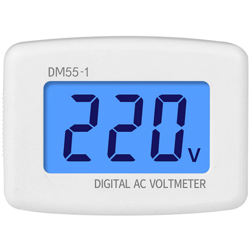 AC 80-300V LCD Voltímetro digital Tipo de enchufe Medidor de voltios 110V 220V Panel de monitor de medición de voltaje, Blanco, enchufe de la UE