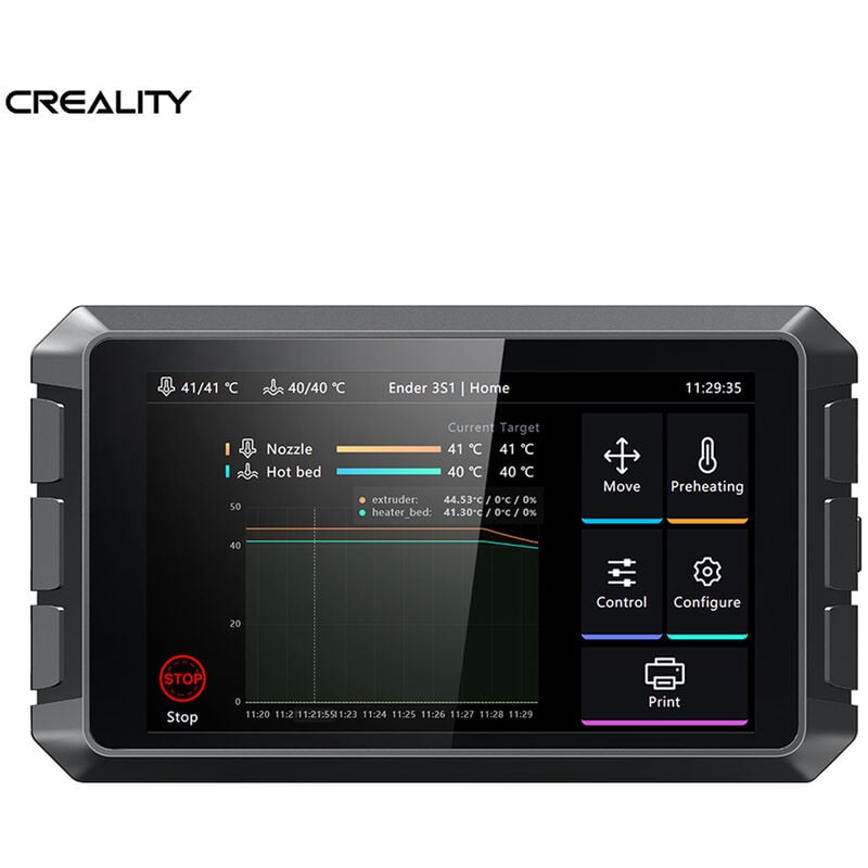 Creality 3D Sonic Pad para impresora FDM 3D con múltiples interfaces Pantalla táctil de 7'' RAM 2G ROM 8G Diseño integrado Compatible con Ender-3 V2 / Ender-3 S1 / Ender-3 S1 Pro Impresión de alta velocidad y precisión, Negro