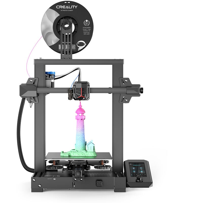 Creality 3D Ender-3 V2 Neo Impresora 3D de escritorio Máquina de impresión 3D FDM con volumen de construcción de 220*220*250 mm Nivelación automática táctil CR Extrusora de metal completo Soporte de plataforma magnética flexible Reanudación de impresión Filamento de 1,75 mm PLA/PETG/ABS, Enchufe de la UE