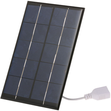 Cargador solar portatil, con puerto USB monocristalino, 2.5W / 5V