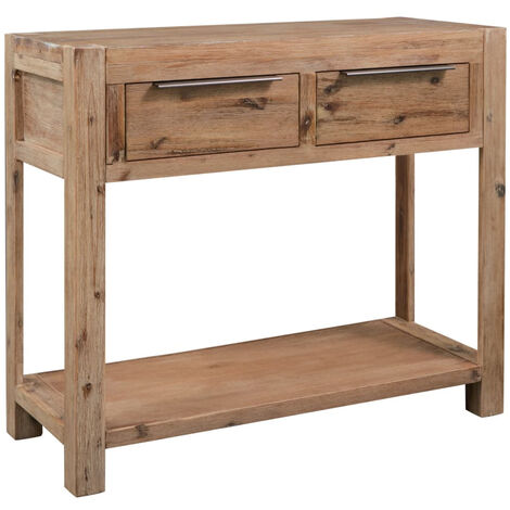 Mesa consola de madera maciza de acacia 82x33x73 cm