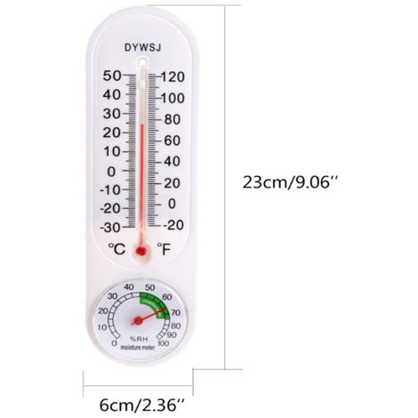 Akin Termómetro vertical e higrómetro montado en la pared de doble uso termómetro sin fuente de alimentación para uso doméstico medidor de humedad de invernadero 