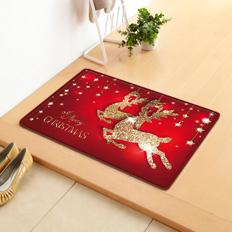 PiniceCore Decoración De Navidad Alfombras Impreso Alfombra De Navidad Bienvenido Puerta Serie Mat Impreso Antideslizante 