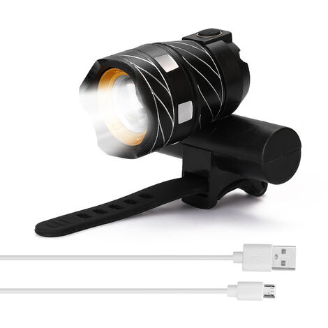 comunicación Virgen reunirse USB LED recargable al aire libre con zoom T6 para bicicleta luz delantera  de la antorcha