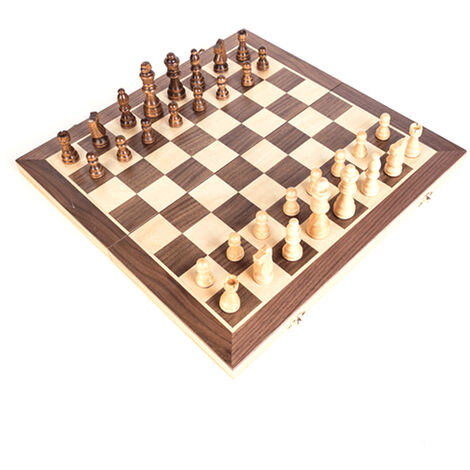 Juego de ajedrez de madera grande caliente Plegable Tablero De Ajedrez De Madera Tablero Reino Unido stock 30*30cm 