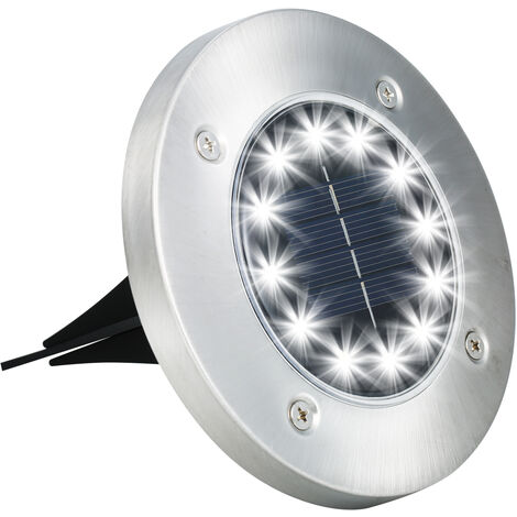 tos Dirección estera Focos de suelo LED solares, impermeables al aire libre, 12 LED, luz de  disco con energia