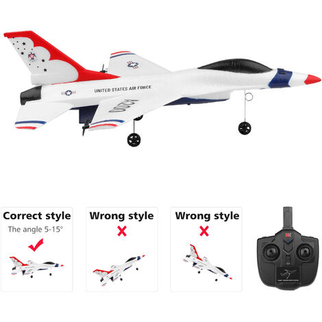 Wltoys Xk 00 F 16b Rc Avion 2 4ghz 2ch Rc Avion De Vuelo Juguetes Para Ninos Ninos Blanco 1 Pila