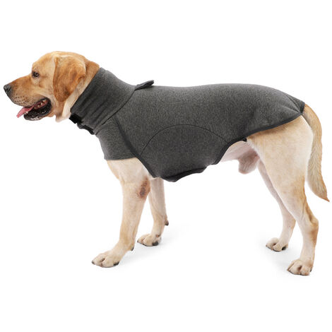 Sueter para perros Chaleco de lana Cuello alto Invierno Calidos jerseys para perros pequenos, medianos y grandes, Gris,
