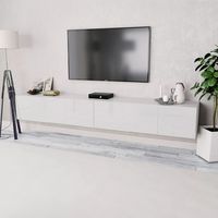 Mueble para TV aglomerado blanco con brillo 2 piezas 120x40x34