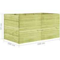 Jardinera de madera de pino impregnada 200x100x97 cm