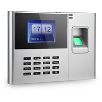 Maquina biometrica de asistencia de contrasena de huellas dactilares Registrador de registro de empleados Pantalla LCD TFT de 2,8 pulgadas Reloj de asistencia de tiempo de 5 V CC, Enchufe de la UE
