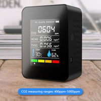 Medidor de Co2 Detector de Dióxido de Carbono Pantalla digital multifuncional Detector de CO2 HCHO TVOC de alta precisión Monitor de analizador de calidad del aire 