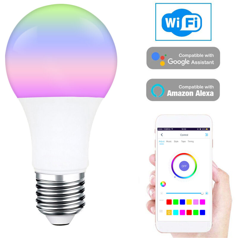 E27 Smart Control Lampada LED RGB LUCE REGOLABILE 7W RGBW Lampada A LED COLORATI CHA O4C6 