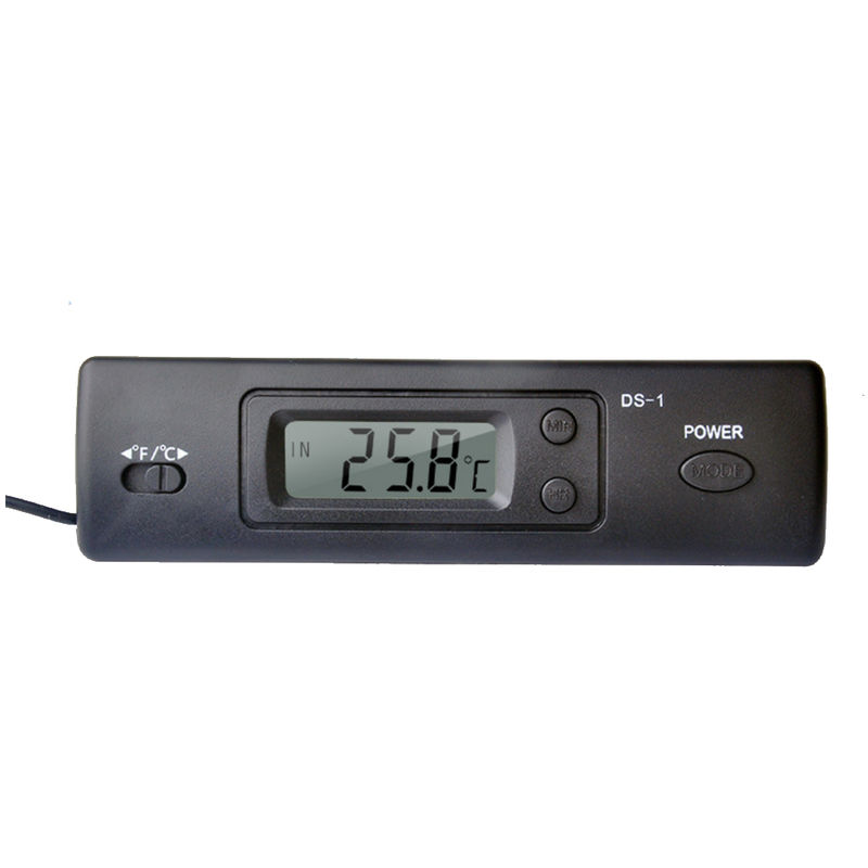 Flowerpei mini termometro digitale per auto con display LCD per interni ed esterni e interni misuratore di temperatura per veicoli da 12 V con cavo da 1,5 m 