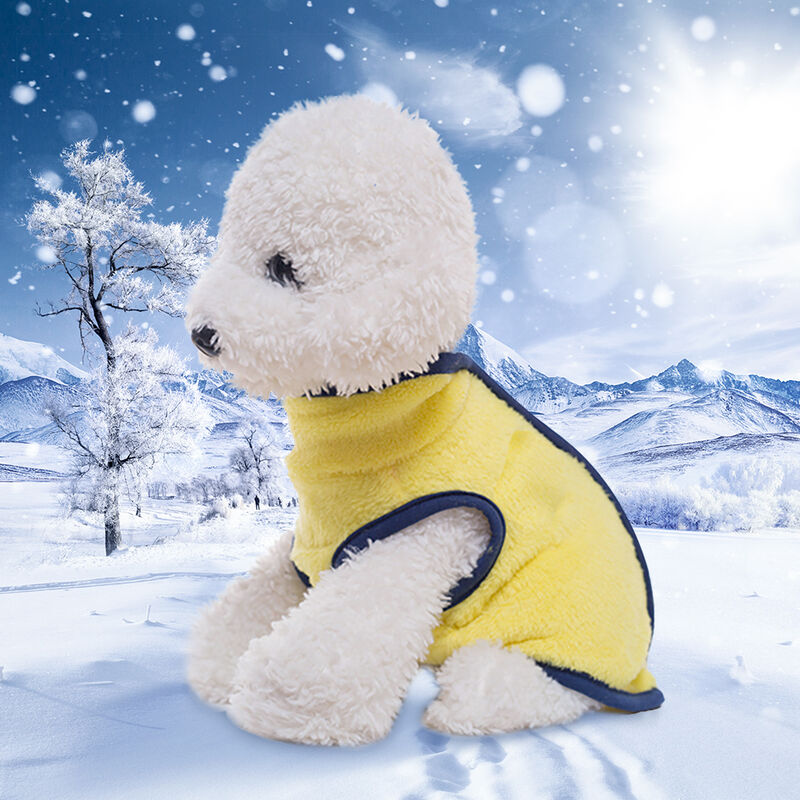 Giacca invernale in pile per cani di taglia piccola e media taglia XS, blu scuro abbigliamento per animali domestici comodo gilet spesso cappotto per cani gilet caldo e termico