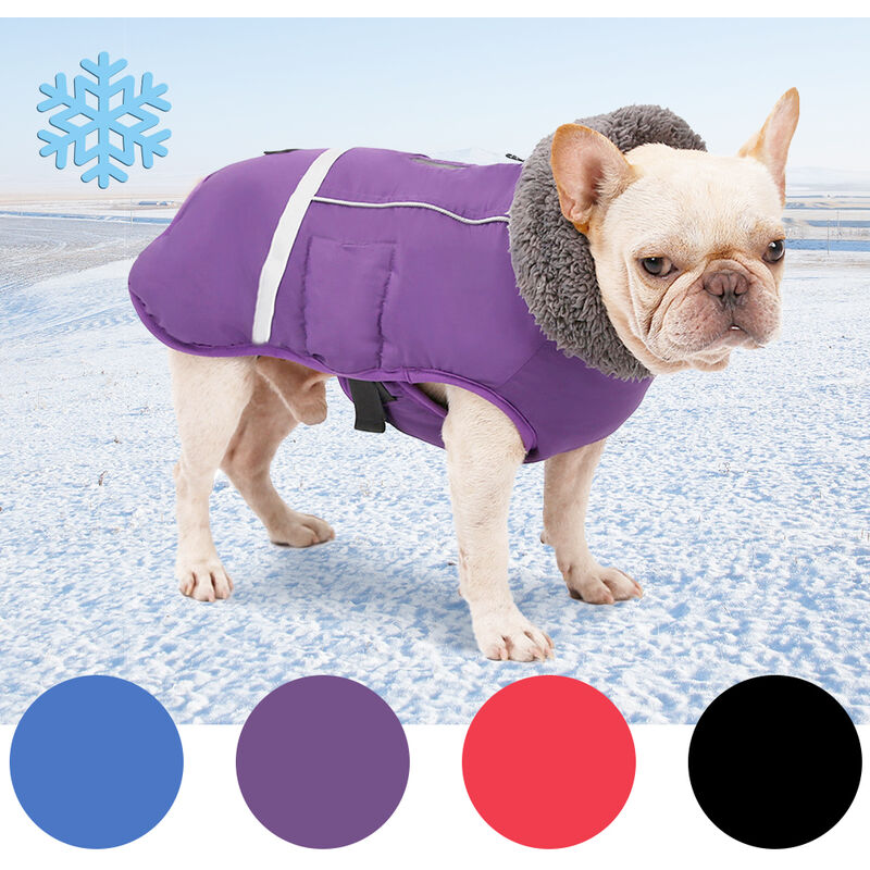Giacca invernale in pile per cani di taglia piccola e media taglia XS, blu scuro abbigliamento per animali domestici comodo gilet spesso cappotto per cani gilet caldo e termico