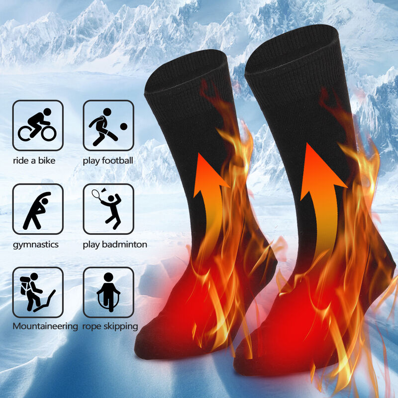caldi calzini invernali per caccia sci QAKILW Calzini riscaldanti elettrici per uomini e donne a batteria campeggio 