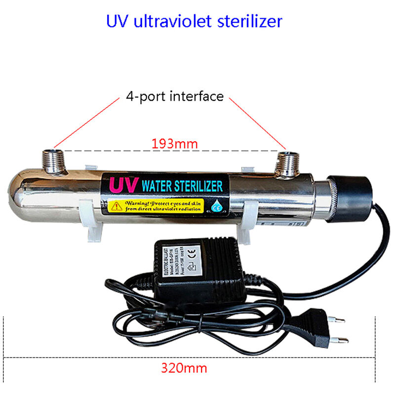 55W MaquiGra Sterilizzatore UV Filtro per acquari UV in Acciaio Inossidabile Sistema di Trattamento delle acque Disinfezione Ultravioletta per Acqua Tasso di sterilizzazione del 99,99% 