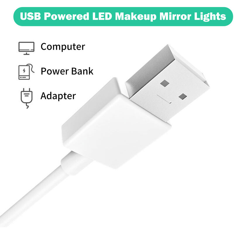 Beyeeway Specchio da trucco con luci Specchio da trucco Led Touch Screen Bianco/Rosa LED Specchio Luminosità Regolabile USB Ricaricabile Quadrato Bianco 
