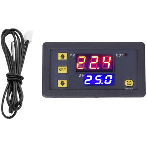 Regolatore di temperatura digitale regolatore di temperatura digitale a doppio stadio misuratore di temperatura e umidità con display digitale con sensore integrato 110 V - 220 V CA. 