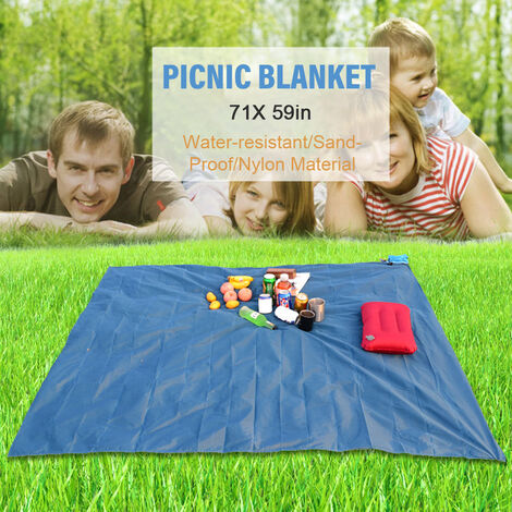 in Pile Picnic Coperta da campeggio XXL coperta coperta da Viaggio Spiaggia Picnic Coperta Tappetino Blu 