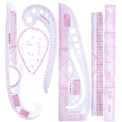 modello di misurazione per abbigliamento utensili da cucito CUTOOP stile umanoide femminile Set di 5 righelli in plastica a forma di curva francese misurazione artigianale 
