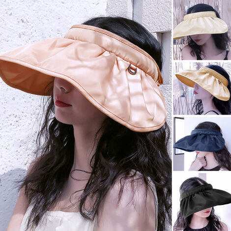 KESYOO Protezione UV Cappello Visiera Parasole con Visiera Cappellino Protettivo Tesa Larga Cappello da Spiaggia Rosa 