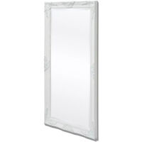 Specchio da Parete Stile Barocco 120x60 cm Bianco