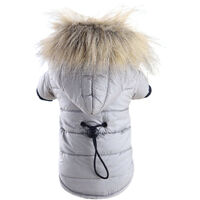 Pet dog calda giacca a vento imbottita vita sottile vestiti invernali caldi per cani di piccola taglia grigio codice XS