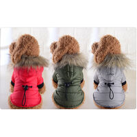 Pet dog calda giacca a vento imbottita vita sottile vestiti invernali caldi per cani di piccola taglia grigio codice XS