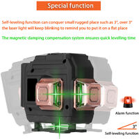 Livella laser multifunzione KKmoon 3D a 12 linee con standard europeo 220V, con batteria
